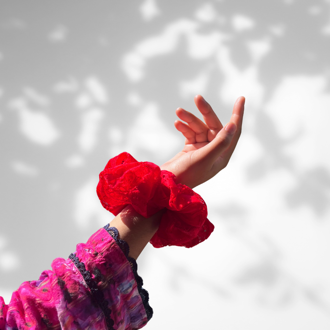 Scrunchies in Pizzo – 4 Colori Vivaci