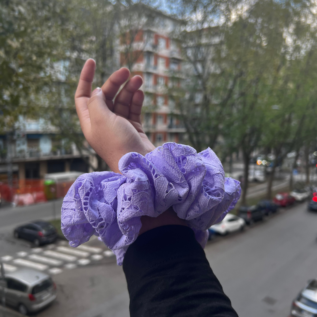 Scrunchie in Pizzo -2  Colori Vivaci