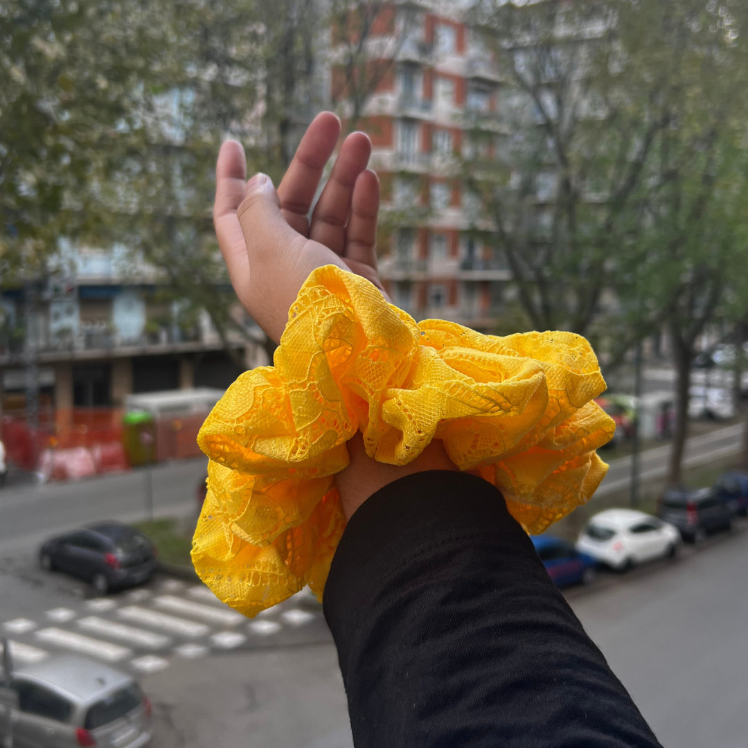Scrunchie in Pizzo -2  Colori Vivaci