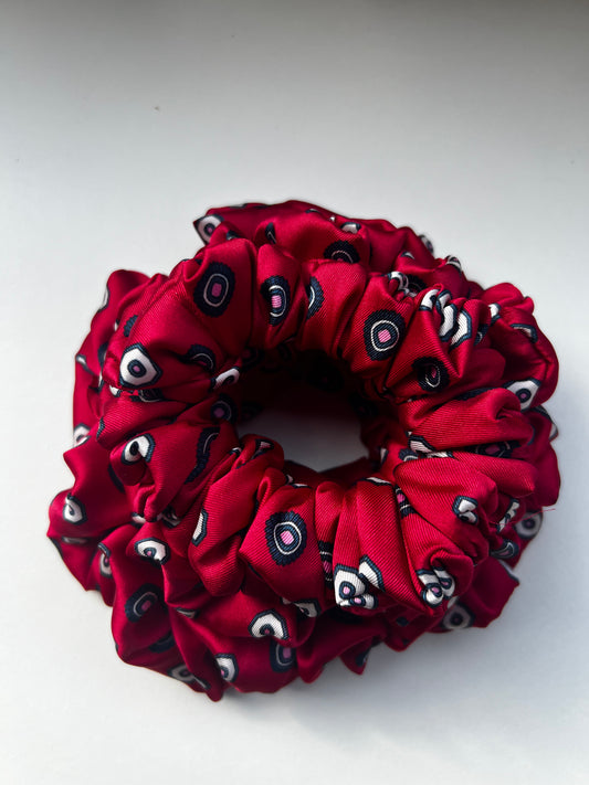 Scrunchie in Seta Rosa con Stampa