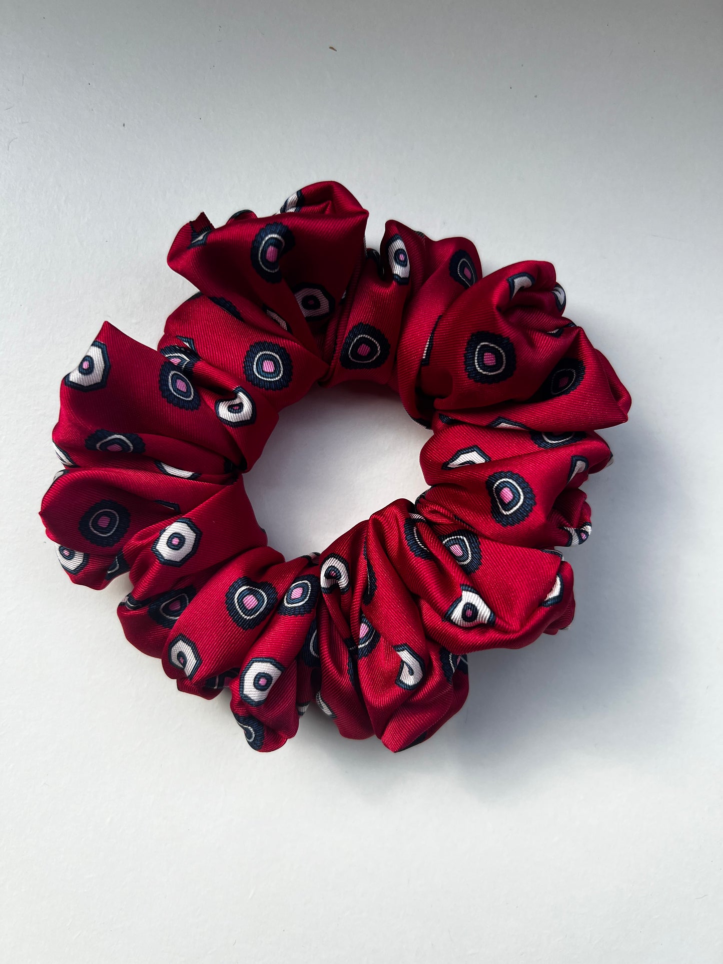 Scrunchie in Seta Rosa con Stampa